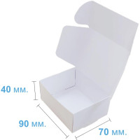 Коробка (090 x 70 x 40), белая, подарочная