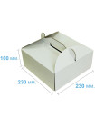 Коробка (230 х 230 х 100), біла, для тортів