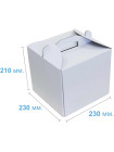 Коробка (230 х 230 х 210), біла, для тортів