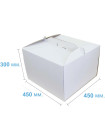 Коробка (450 х 450 х 300), біла, для тортів