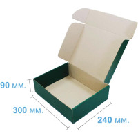 Коробка (300 х 240 х 90), зеленая