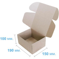 Коробка (190 x 150 x 100), бура, 2-шарова, подарункова