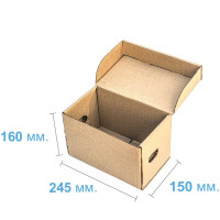 Коробка (245 х 150 х 160), для продуктовых наборов, бурая