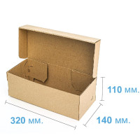 Коробка (320 х 140 х 110), для босоножек, бурая