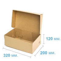 Коробка (320 х 200 х 120), для туфель, бурая
