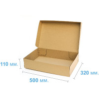 Коробка (500 х 320 х 110), для сапог, бурая
