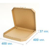 Коробка (400 х 400 х 37), для пиццы, бурая