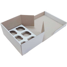 Коробка (250 х 170 х 110), белая, на 6 кексов