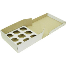 Коробка (260 х 260 х 90), біла, на 9 кексів