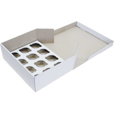 Коробка (330 х 250 х 110), белая, на 12 кексов