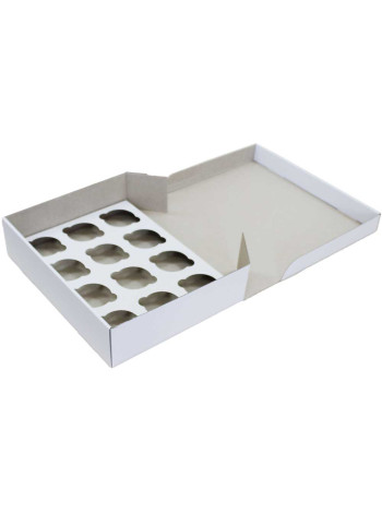 Коробка (330 х 250 х 80), біла, на 12 кексів