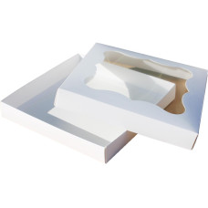 Коробка (200 х 200 х 30), біла, для зефіру