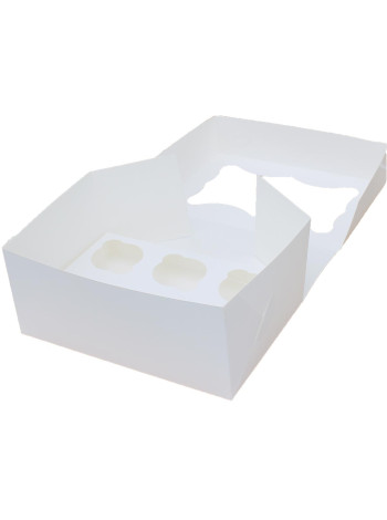 Коробка (250 х 170 х 110), біла, на 6 кексів