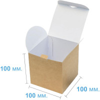 Коробка (100 х 100 х 100), подарункова, крафт