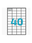 Етикетки самоклеючі (40 шт. на аркуші, 52.5 мм. х 29.7 мм., 100 арк. в упак.)