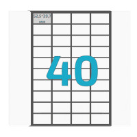 Етикетки самоклеючі (40 шт. на аркуші, 52.5 мм. х 29.7 мм., 100 арк. в упак.)