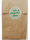 Этикетка крафт/зеленый круглая "100% Organic Product". 