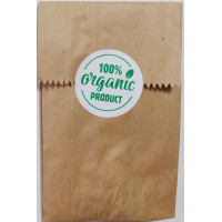 Етикетка біла/зелений кругла "100% Organic Product". Упаковка 50 шт., діаметр 50мм