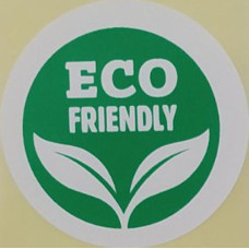 Этикетка белая/зеленый круглая "Eco Friendly".  Упаковка 50 шт., диаметр 50мм