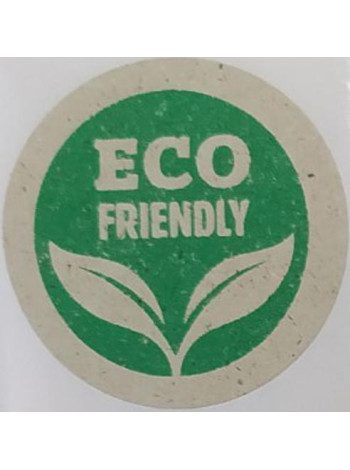 Этикетка крафт/зеленый круглая "Eco Friendly". 