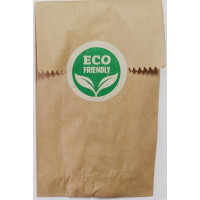 Этикетка крафт/зеленый круглая "Eco Friendly".  Упаковка 50 шт., диаметр 50мм