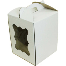 Коробка (170 х 170 х 220), белая, с окошком, для тортов