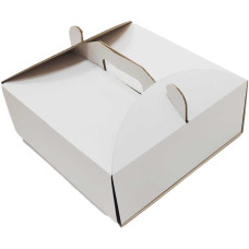 Коробка (250 х 250 х 100), белая, для тортов